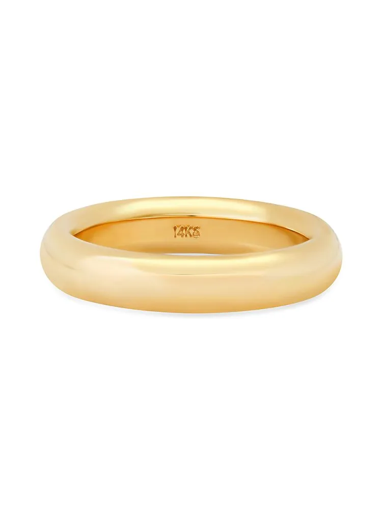 14K Yellow Gold Wide Layering Band