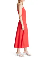 Felice Asymmetric Jersey Midi-Dress