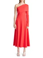 Felice Asymmetric Jersey Midi-Dress