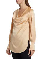 Luisa Charmeuse Cowl Top