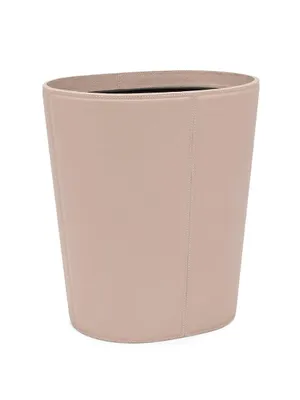 Asby Leather Oval Wastebasket