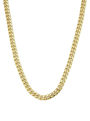 14K Yellow Solid Gold Estate Cuban Bold Necklace