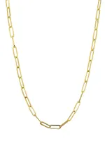 14K Yellow Solid Gold Venice Link Necklace