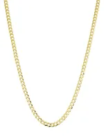 14K Yellow Solid Gold Carmine Curb Necklace