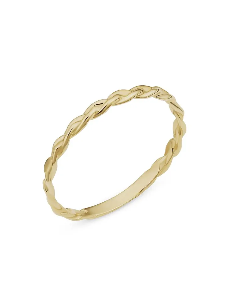 14K Yellow Solid Gold Caesar Stack Ring