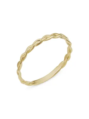 14K Yellow Solid Gold Caesar Stack Ring