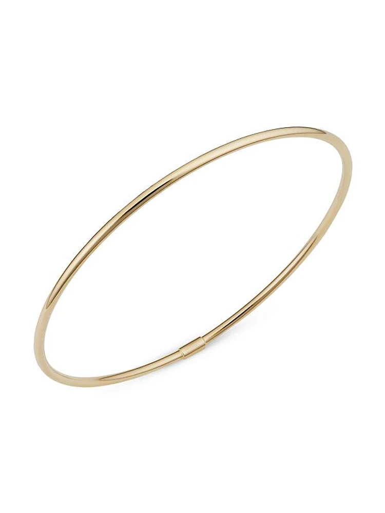 14K Yellow Solid Gold Everything Bangle