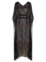 Florence Abstract Silk-Blend Cover-Up Maxi Dress