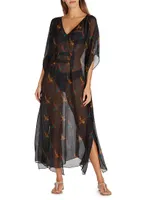 Florence Abstract Silk-Blend Cover-Up Maxi Dress