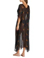 Florence Abstract Silk-Blend Cover-Up Maxi Dress