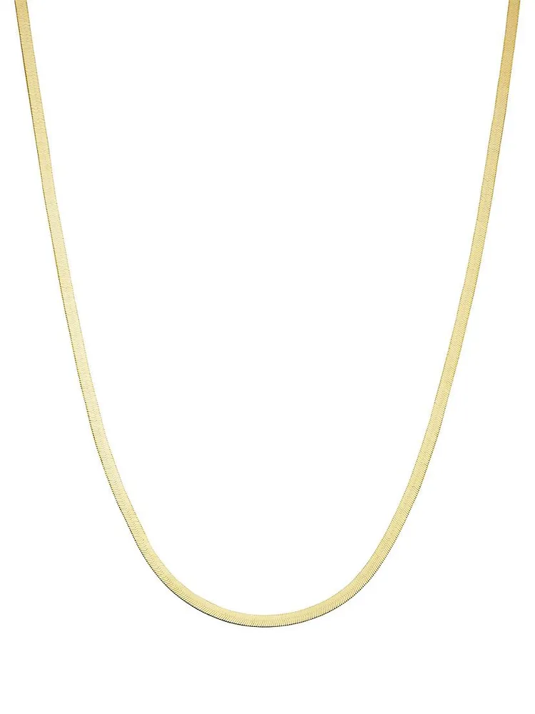 14K Yellow Solid Gold Park Avenue Herringbone Chain