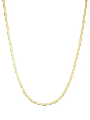 14K Yellow Solid Gold Park Avenue Herringbone Chain