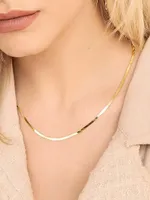 14K Yellow Solid Gold Park Avenue Herringbone Chain