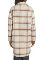 Plaid Wool-Blend Oversized Double-Breasted Coat