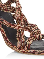 Uma Twisted-Rope High-Heel Slingback Sandals