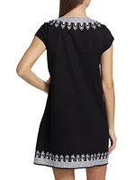 Embroidered Cotton Voile T-Shirt Dress