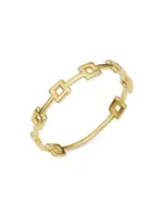 14K Yellow Solid Gold Buttoned-Up Ring