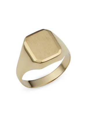 14K Yellow Solid Gold The Duke Signet Ring