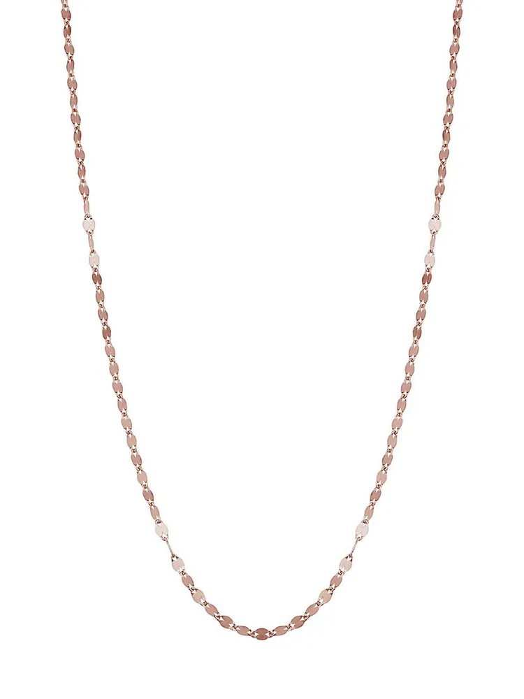 14K Rose Solid Gold Cabaret Chain Necklace