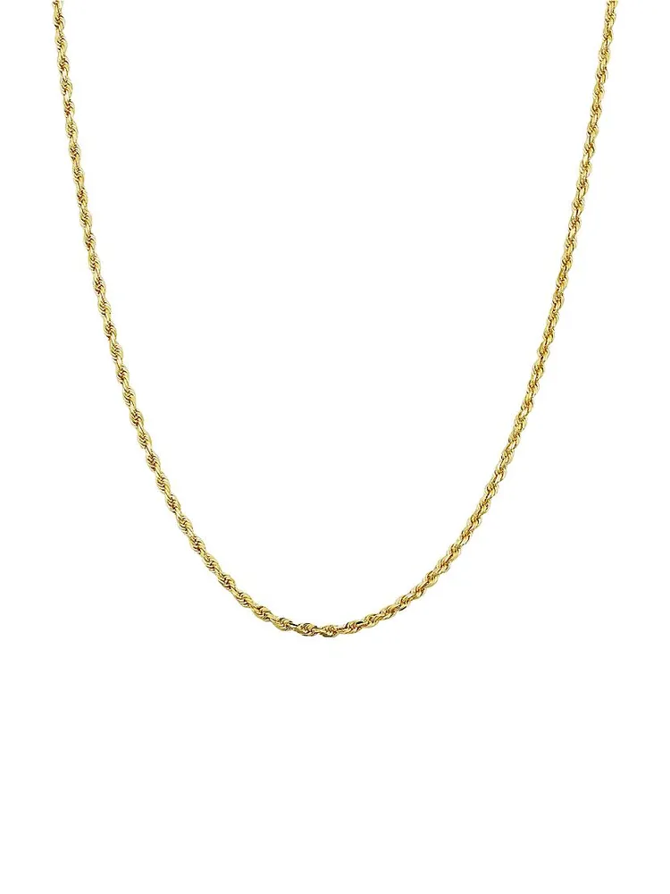 14K Yellow Solid Gold Roman Rope Choker