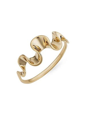 14K Yellow Solid Gold Solid Gold Ribbon Ring