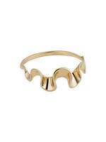 14K Yellow Solid Gold Solid Gold Ribbon Ring