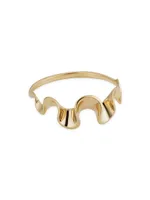 14K Yellow Solid Gold Ribbon Ring