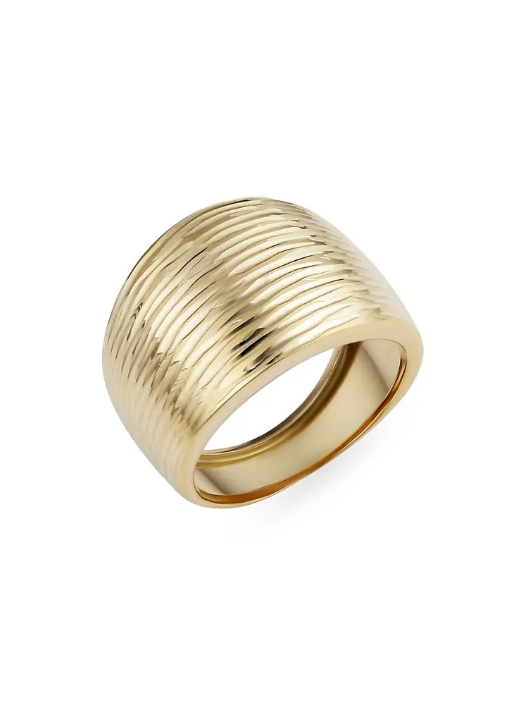 14K Yellow Solid Gold Dinner Party Ring