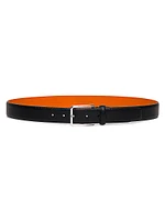 Adjustable Grained Leather Belt