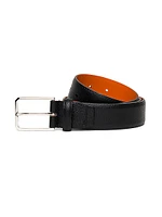 Adjustable Grained Leather Belt