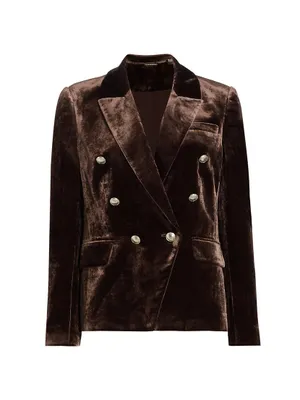 The Veronica Velvet Double-Breasted Blazer