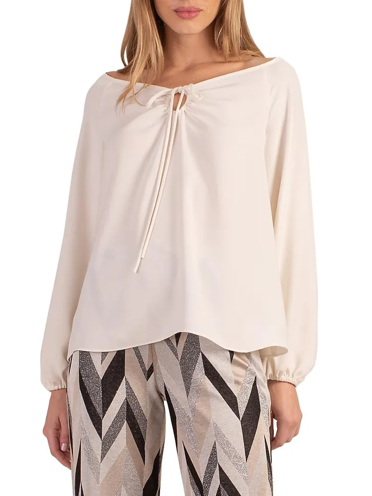 Hydra Self-Tie Boatneck Blouse