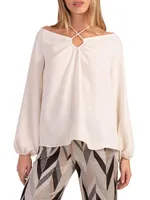 Hydra Self-Tie Boatneck Blouse