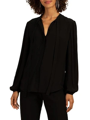 Ethereal Pleated Self-Tie Top