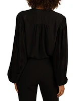 Ethereal Pleated Self-Tie Top