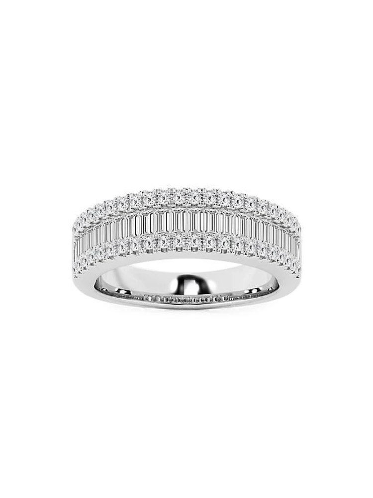 14K White Gold & 1 TCW Diamond Band