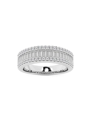 14K White Gold & 1 TCW Diamond Band