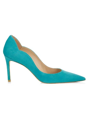 Stuart 85 Suede Scallop Pumps