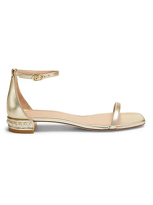 NudistCurve Metallic Leather Sandals