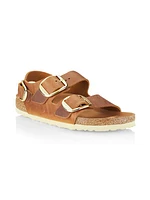 Milano Big Buckle Leather Sandals