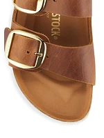 Milano Big Buckle Leather Sandals