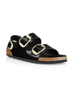 Milano Big Buckle Leather Sandals