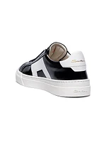 Double Buckle Leather Sneakers