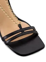 Le Tati Chain Leather Slingback Sandals