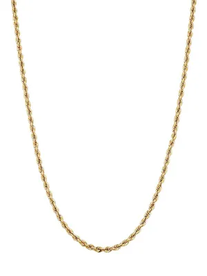 14K Yellow Solid Gold Roman Rope Statement Necklace