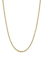 14K Yellow Solid Gold Roman Rope Statement Necklace