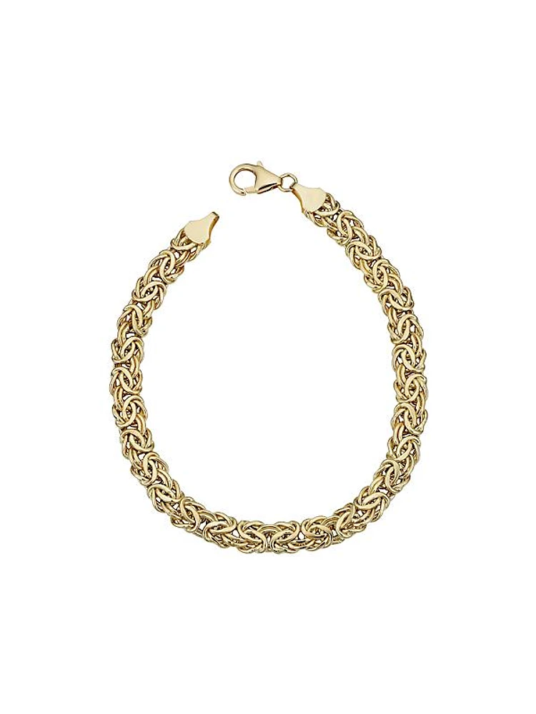 14K Yellow Solid Gold Byzantine Bracelet