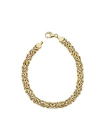 14K Yellow Solid Gold Byzantine Bracelet