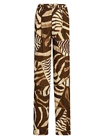 Stamford Patchwork Animal-Print Pants