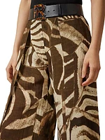 Stamford Patchwork Animal-Print Pants